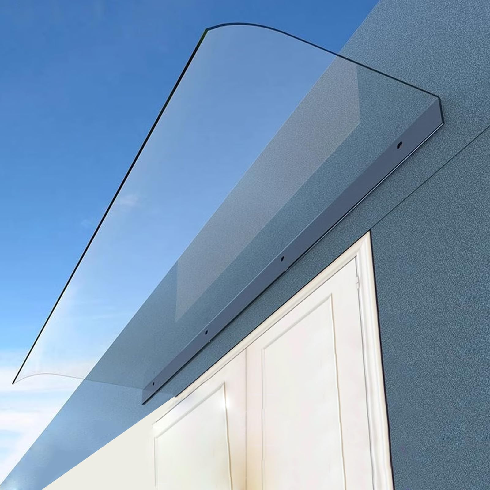 GJMSSMY Modern Outdoor Window Canopy Awning3.5mm Thick Transparent PC Roof Cover for Rain & UV ProtectionCustomizable Porch Shelter (40x220cm/15.7" x87)