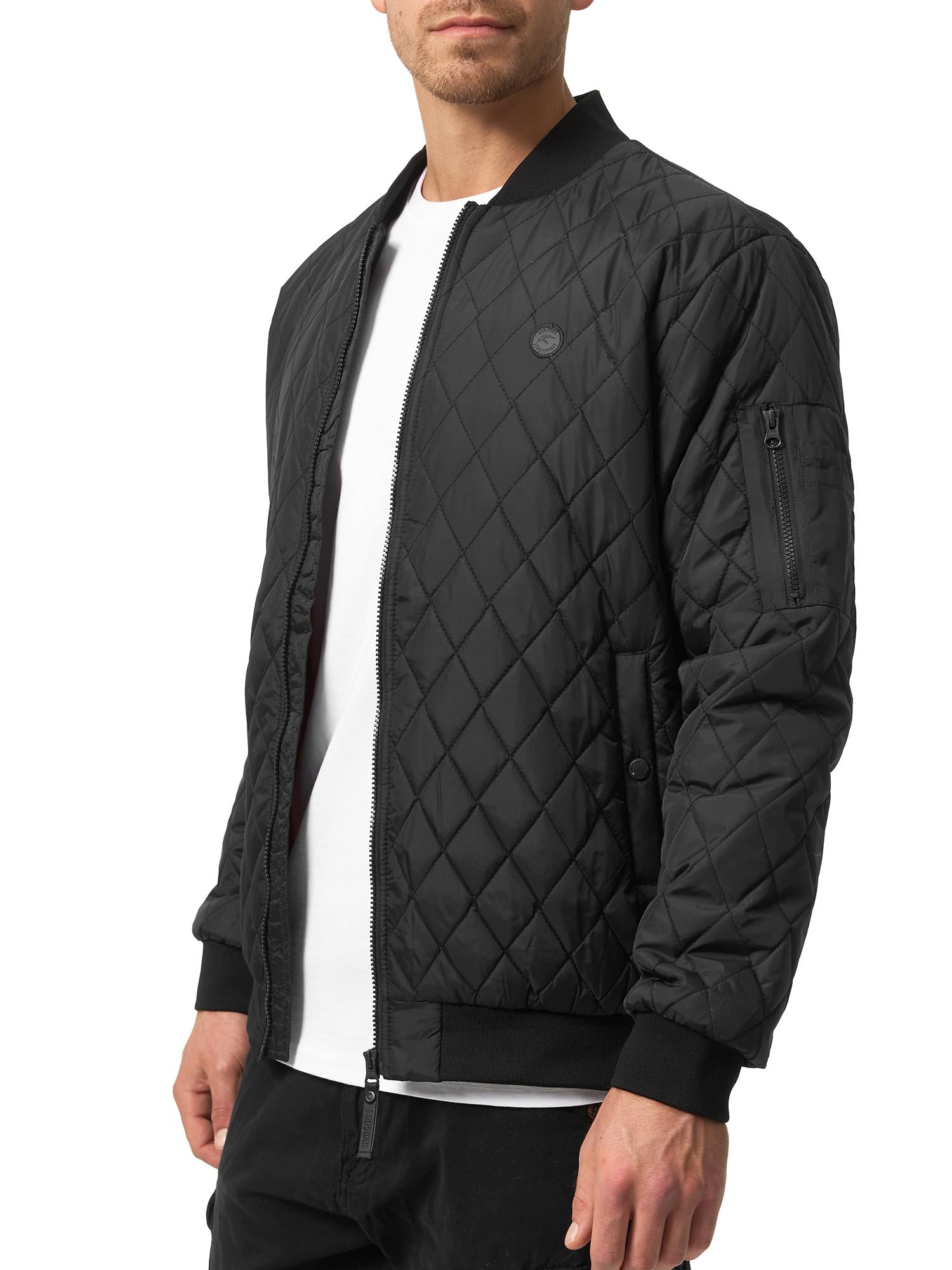 Indicode Herren Novak Bomberjacke Steppjacke Daunen-Optik mit Stehkragen