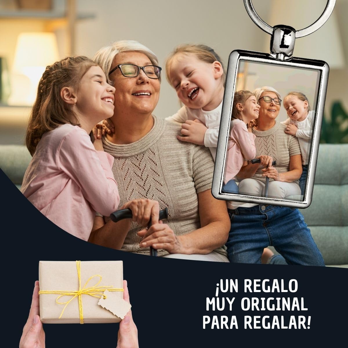 DEREGALOOS Llavero con Foto Personalizado | Llavero Metálico con Tapa Acrílica | Regalos personalizados con foto | Llaveros para el Día del Padre, Día de la Madre, San Valentín, Amigos