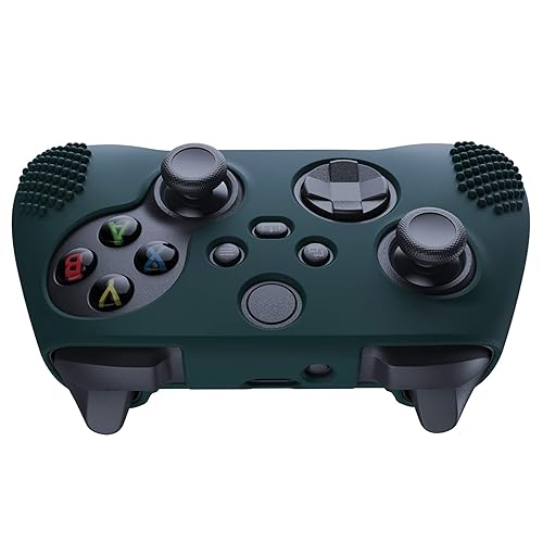 Miniatura 6 de eXtremeRate PlayVital Racing Green 3D Studded Edition Anti-Slip Silicone Cover Skin for Xbox Series X Controller, Soft Rubber Case Protector for