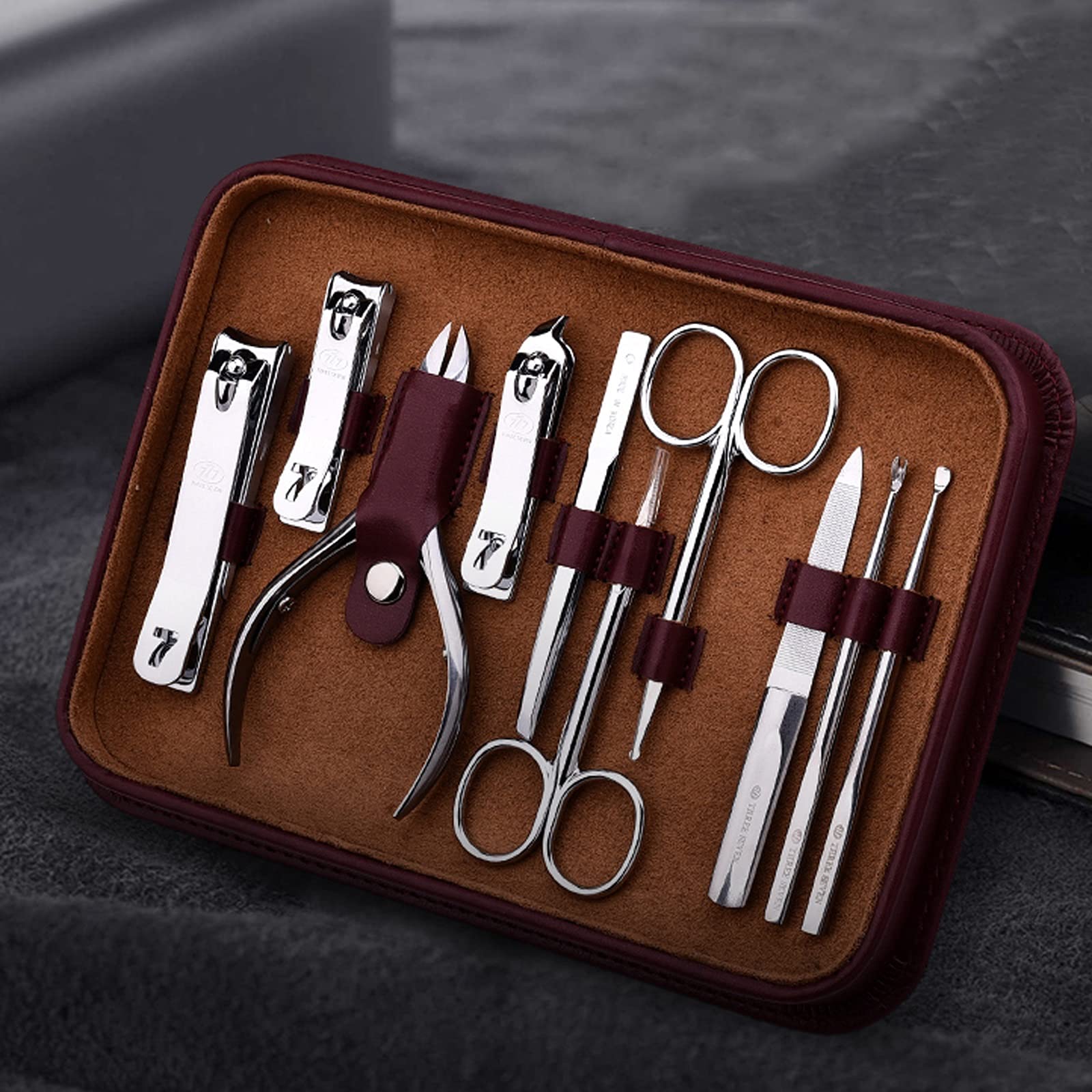 Zestaw do manicure narzędzia obcinacz do paznokci dla dorosłych, domowy zestaw do manicure, pęseta i obcinacz do paznokci, zestaw 10 w 1, ze stali nierdzewnej, zestaw do pielęgnacji