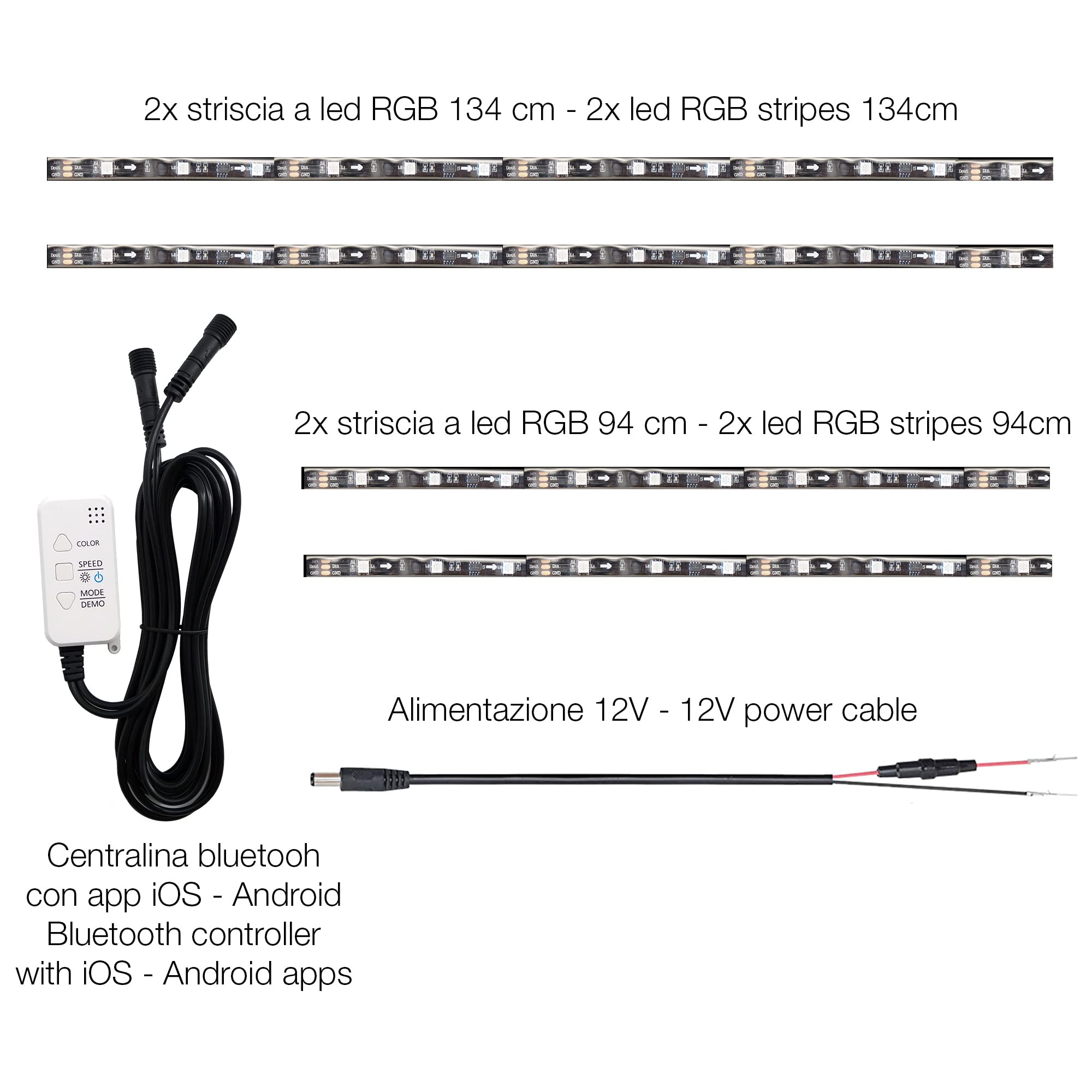 SIMONI RACING LUM LED undercar Multicolor - Strisce a LED Luminose per carrozzeria Auto