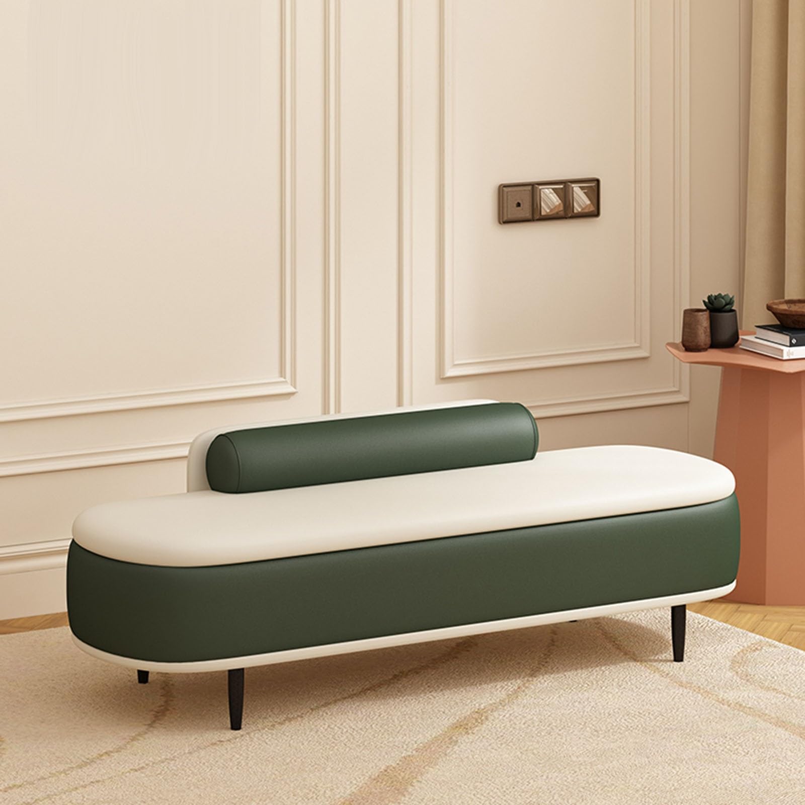LWJSOCP Stylish Faux Leather Upholstered Shoe Rack Bench for Entryway Kitchen Dining Room & HallwayStorage Seat (39"x17"x21") Perfect for Terrace & Balcony