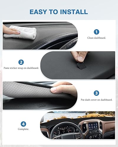 Miniatura 504 de FIILINES - Cubierta para tablero, accesorio para tablero de malla antideslizante, parasol sin reflejos y protector compatible con Toyota Corolla