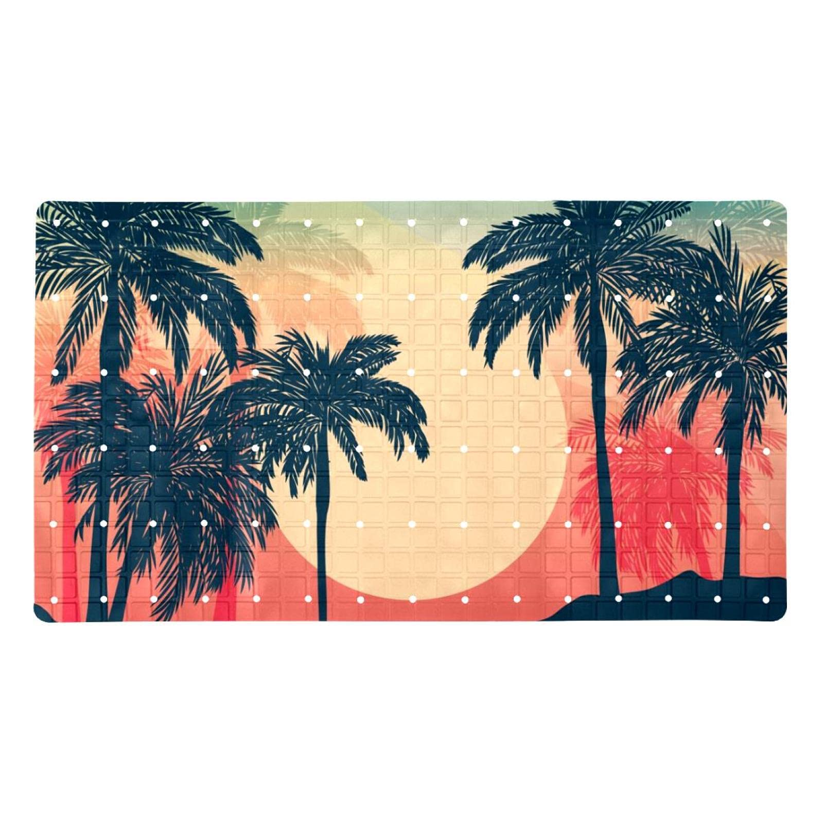 Tapis de bain pour s'asseoir sans glisser motif coucher de soleil