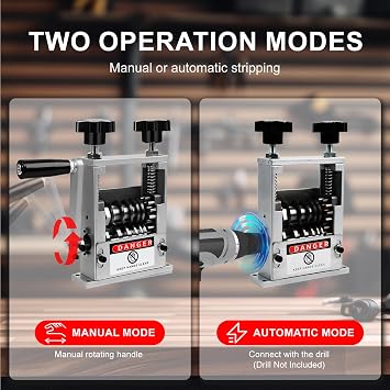 Wire Stripper Machine, Orifesio Manual Cable Stripper Machine with 6 Channel & 5 Blades, Copper Cable Stripping Tool for 3-17mm Cable, Electric Wire Stripper Tool Scrap Copper Cables Recycling