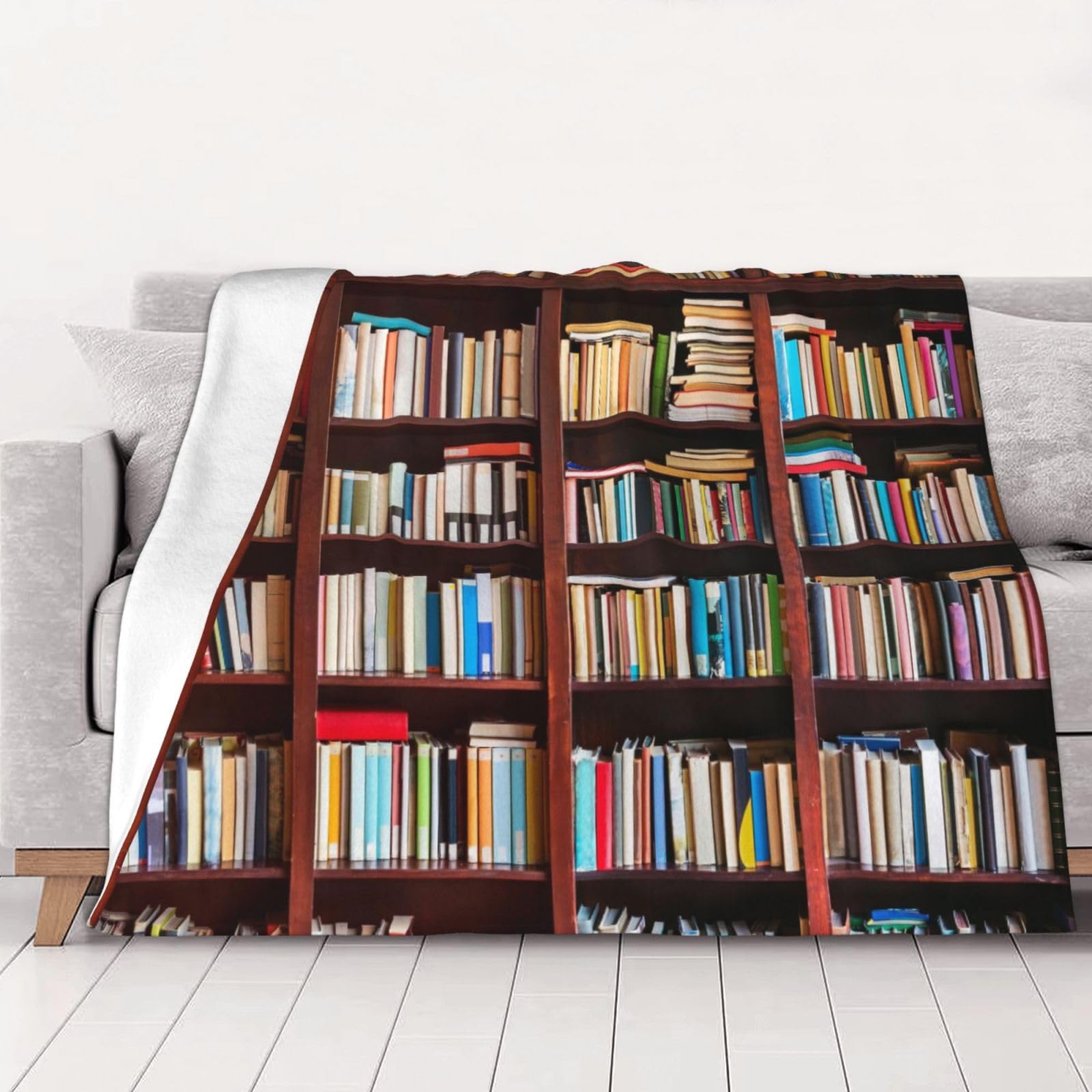 AUBKFELD books Printed Flannel Blanket 150x125 CM, Soft & Warm Throw Blanket for Sofa/Couch/Bed/Car, Gifts for Audlts Women Men