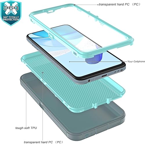 Miniatura 5 de Funda para Moto G 5G 2023 (sin protector de pantalla) con funda duradera de 3 capas a prueba de caídas, a prueba de golpes, funda de goma sólida