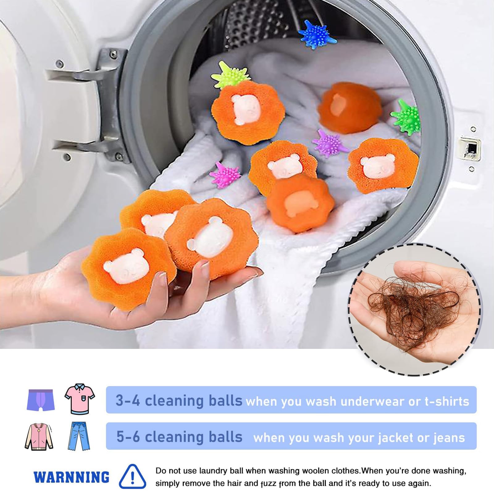 Lot De 4 Balles Anti-poils Pour Machine à Laver - Forme Griffe De Chat, Silicone Réutilisable
