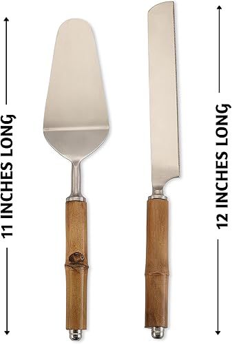 Miniatura 3 de Folkulture Juego de cuchillos y servidores para tartas de boda, cortador de pasteles o juego de corte de pasteles para boda, cuchillo de pastel,