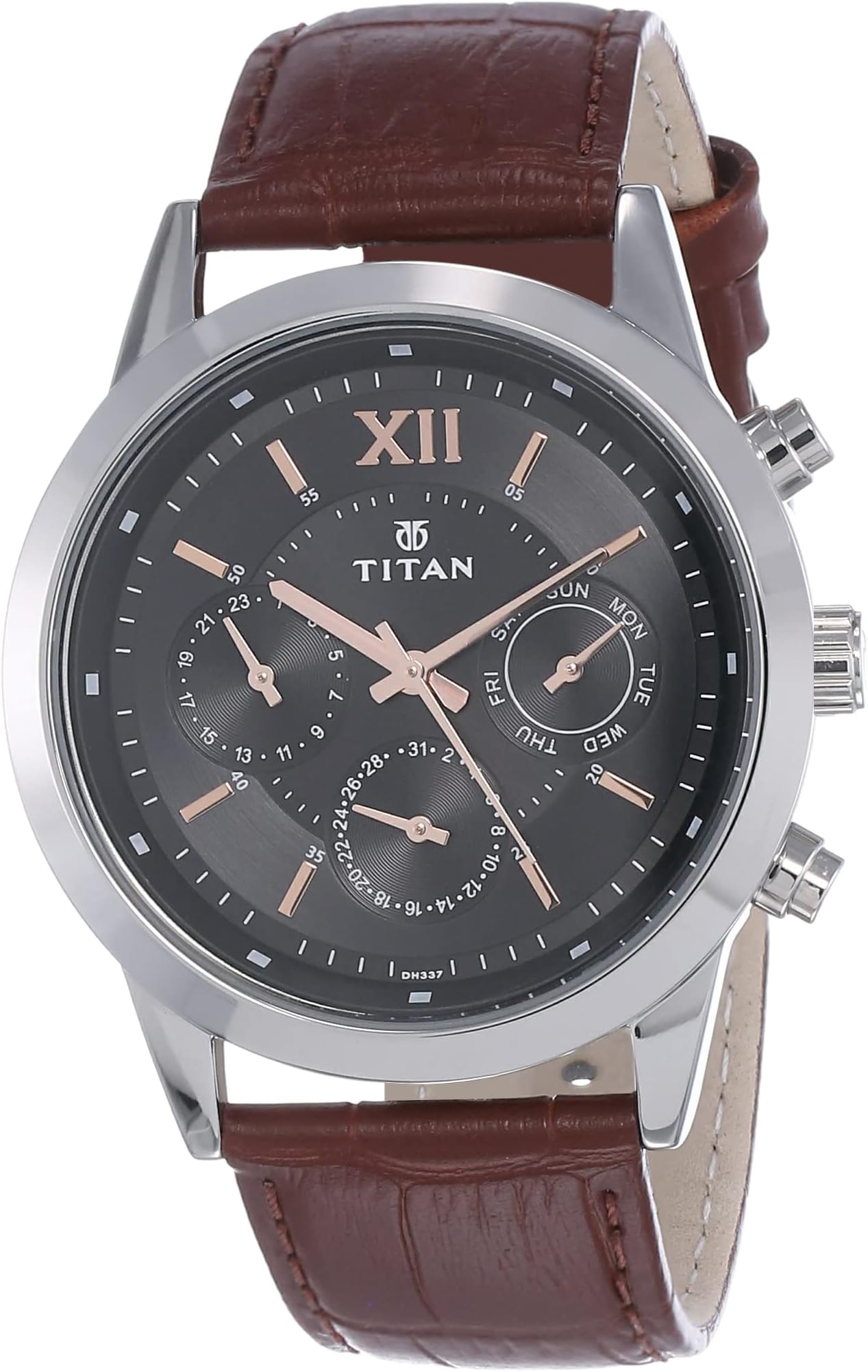 TITAN Orologio Casual 2606WM09 - Classico Analogico Con Cinturino Oro Rosa