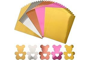 JULBEAR Metallic Foil Paper 5-Pack