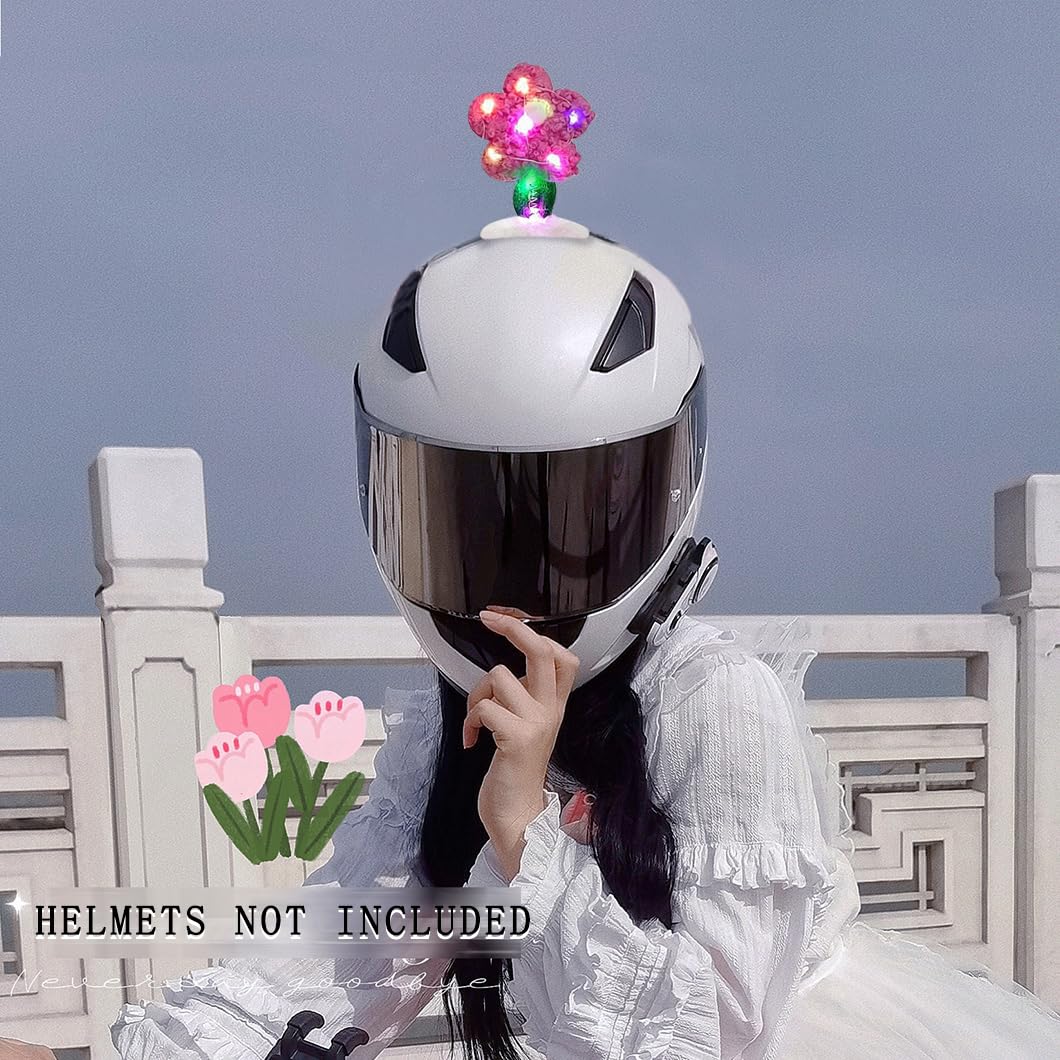 1 Piece Cute Flower Helmet Horns Helmet Decoration Helmet Accessories Helmet Ears for Ski Bicycle Motorcycle Helmet Style 2
