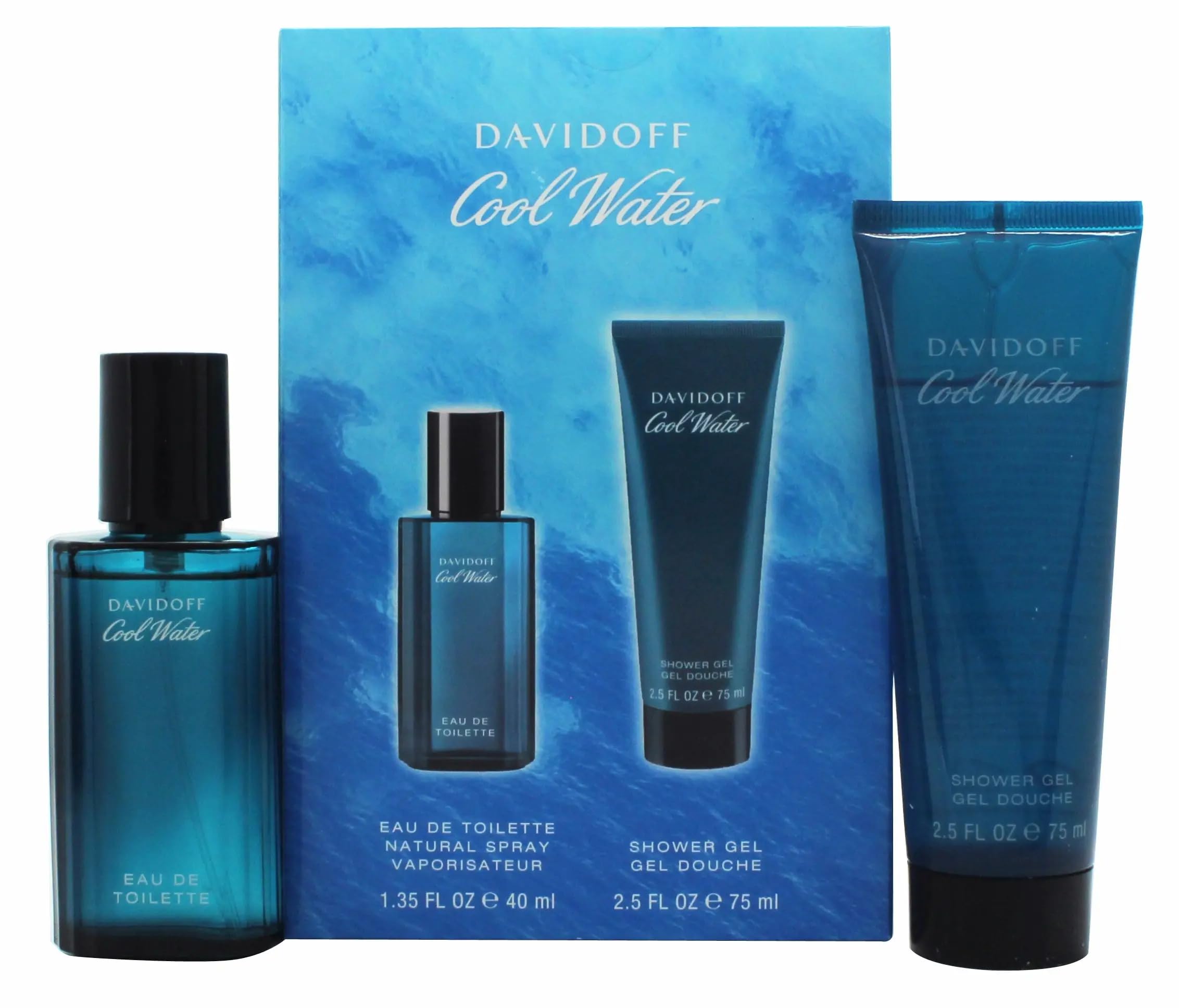 Cool Water for Men by Davidoff Eau de Toilette Spray 40ml & Shower Gel 75ml