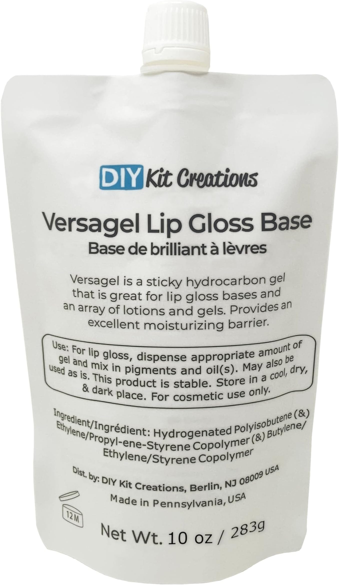 Versagel Lip Gloss Base, Translucent Finish, (10 ounce pouch) - Transparent