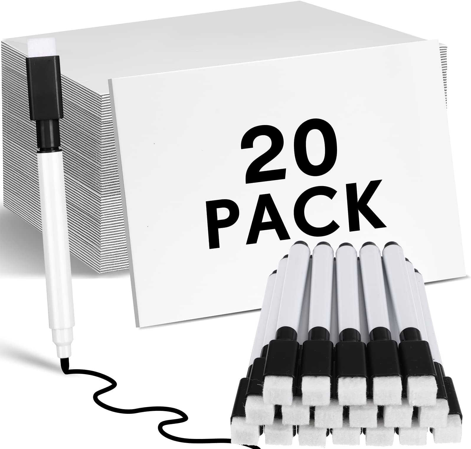 Ctosree 20 Sets Dry Erase Board for Kids 8 x 11 Inch