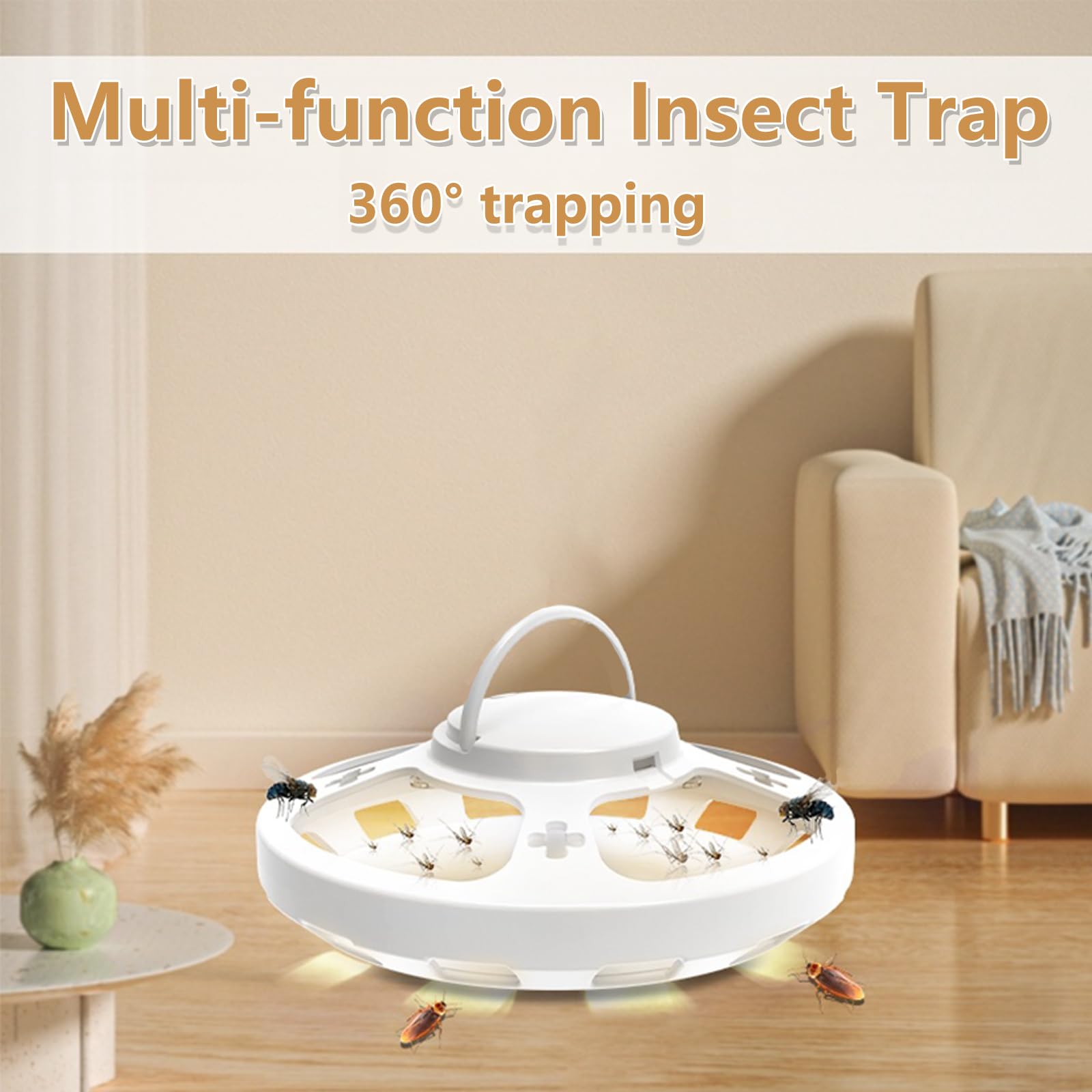 2PCS Trampa para Pulgas, Lámpara para Atrapar Pulgas, Repelente de Plagas Trampa para Pulgas, con 4 Modos Control de Plagas de Mascotas, No Tóxico, para Dormitorio, Salón, Cocina（Blanco）