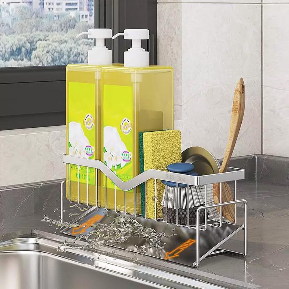 Stainless Steel Kitchen Countertop Organizer for Cleaning Tools