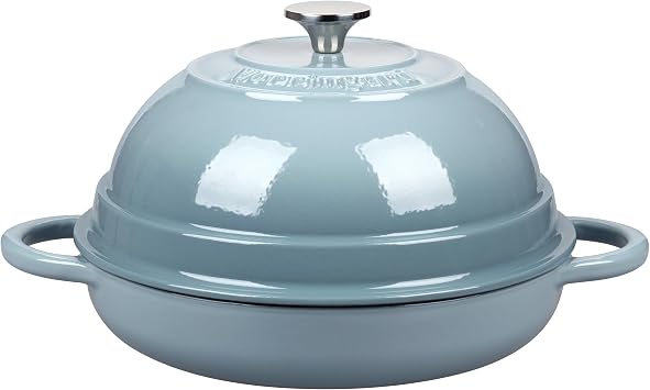 VORRINGARD Cast Iron Enameled Dutch Oven Pot with Lid for Bread Baking, Bread Oven, 6 Quart, Sea Salt