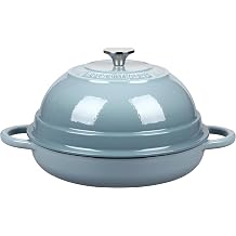 VORRINGARD Cast Iron Enameled Dutch Oven Pot with Lid for Bread Baking, Bread Oven, 6 Quart, Sea Salt