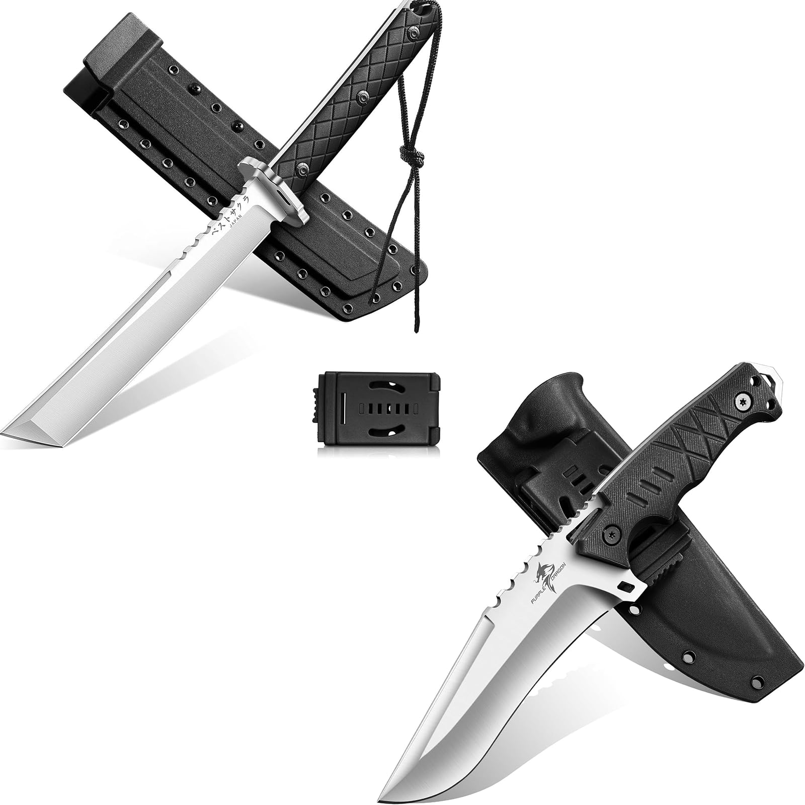 Fixed Blade Knife-Japanese Tanto Knife with Sheaths