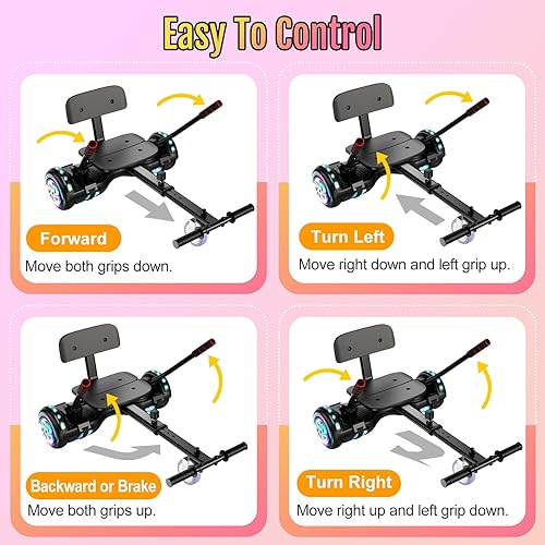 Miniatura 2 de Scooter Seat Attachment, Scooter with Go Kart for Kids Boys Girls Adults, LED Lights, Bluetooth(Include Go-Kart)