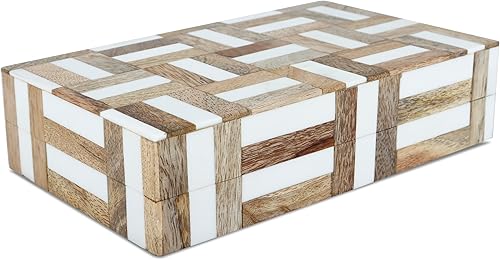 Miniatura 180 de Handicrafts Home Colección Marquet Array - Joyero decorativo hecho a mano para recuerdos, baratijas y decoración del hogar, caja para almacenamiento