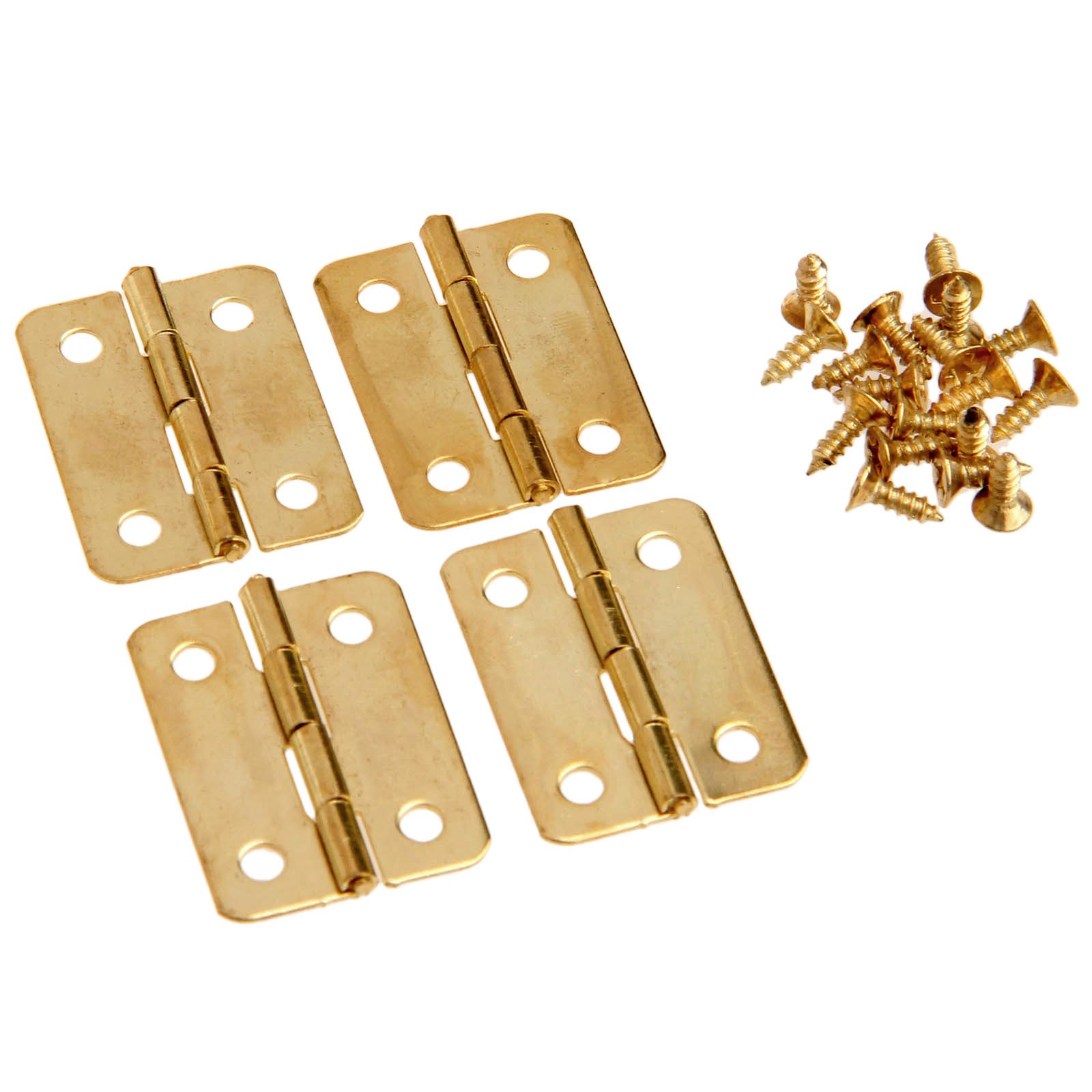 Dophee 4Pcs 0.94"X 0.71" Mini Metal Hinges Jewellery Box Tiny Trinket Miniature Furniture Cabinet Hinges