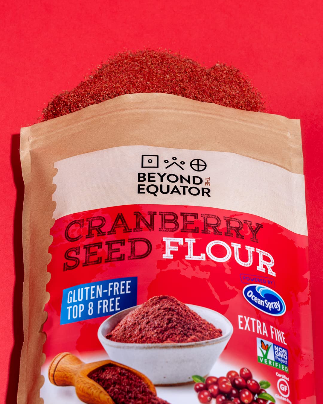 BEYOND THE EQUATOR Organic Cranberry Seed Flour No Peanuts, No Tree