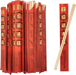 Bamboo Chopsticks Disposable 8 Inch 80 Pairs, UV Treated Individually Wrapped Disposable Wooden Chopstick, Best for Asian Dishes & Japanese Sushi