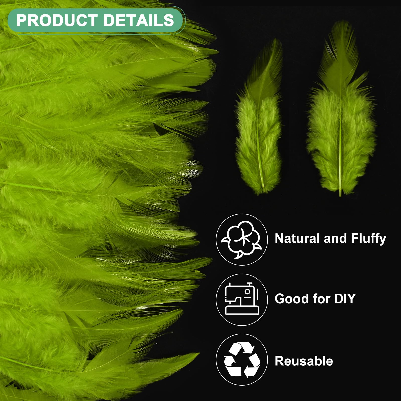 M METERXITY 300-Pack Saddle Hackle Rooster Feather - Image 2