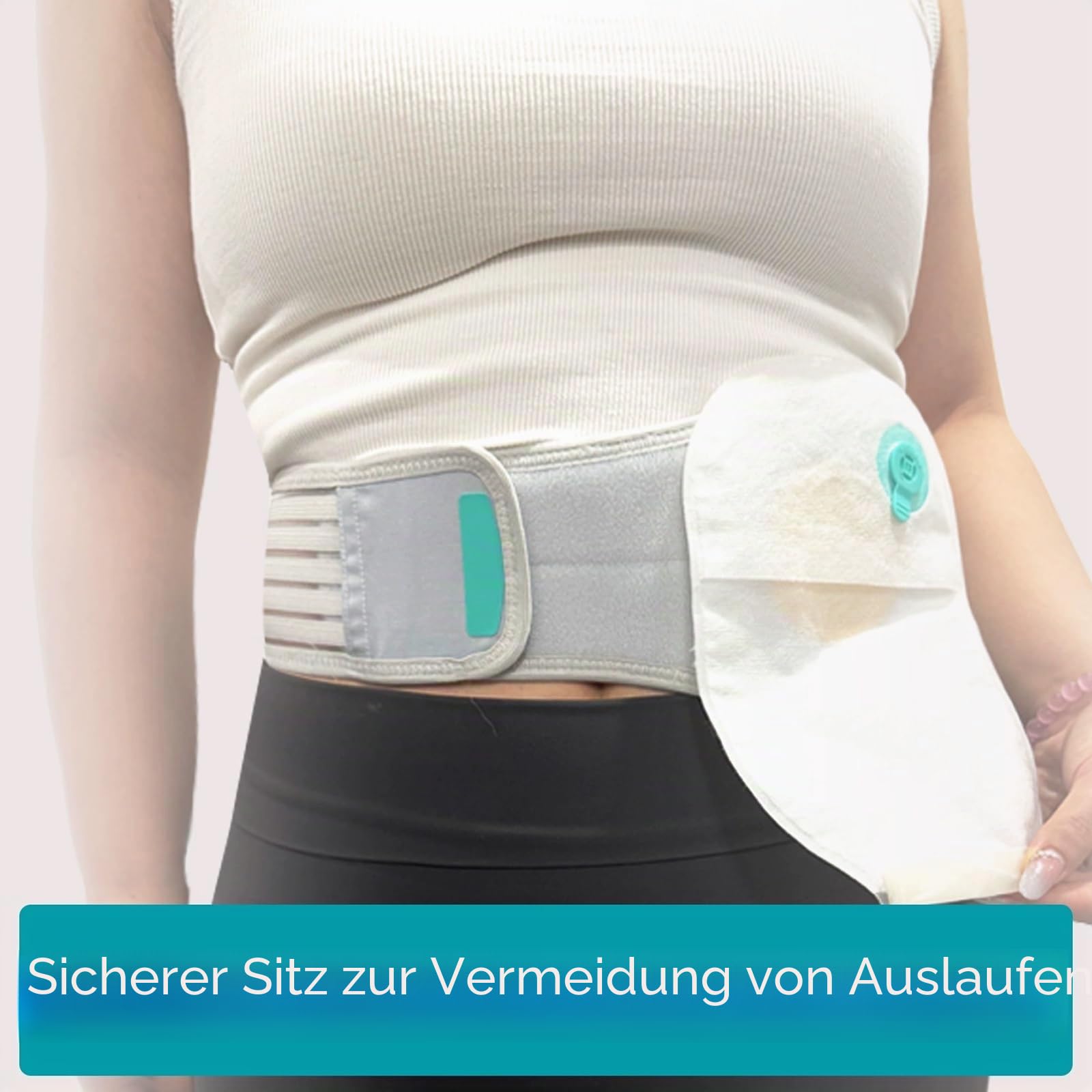 Stoma Gürtel, Verstellbarer Stomagürtel für Männer und Frauen, Universell Einsetzbar für Links und Rechts, Atmungsaktives Material, Bequem für Die Postoperative Versorgung Nach Operationen(L)