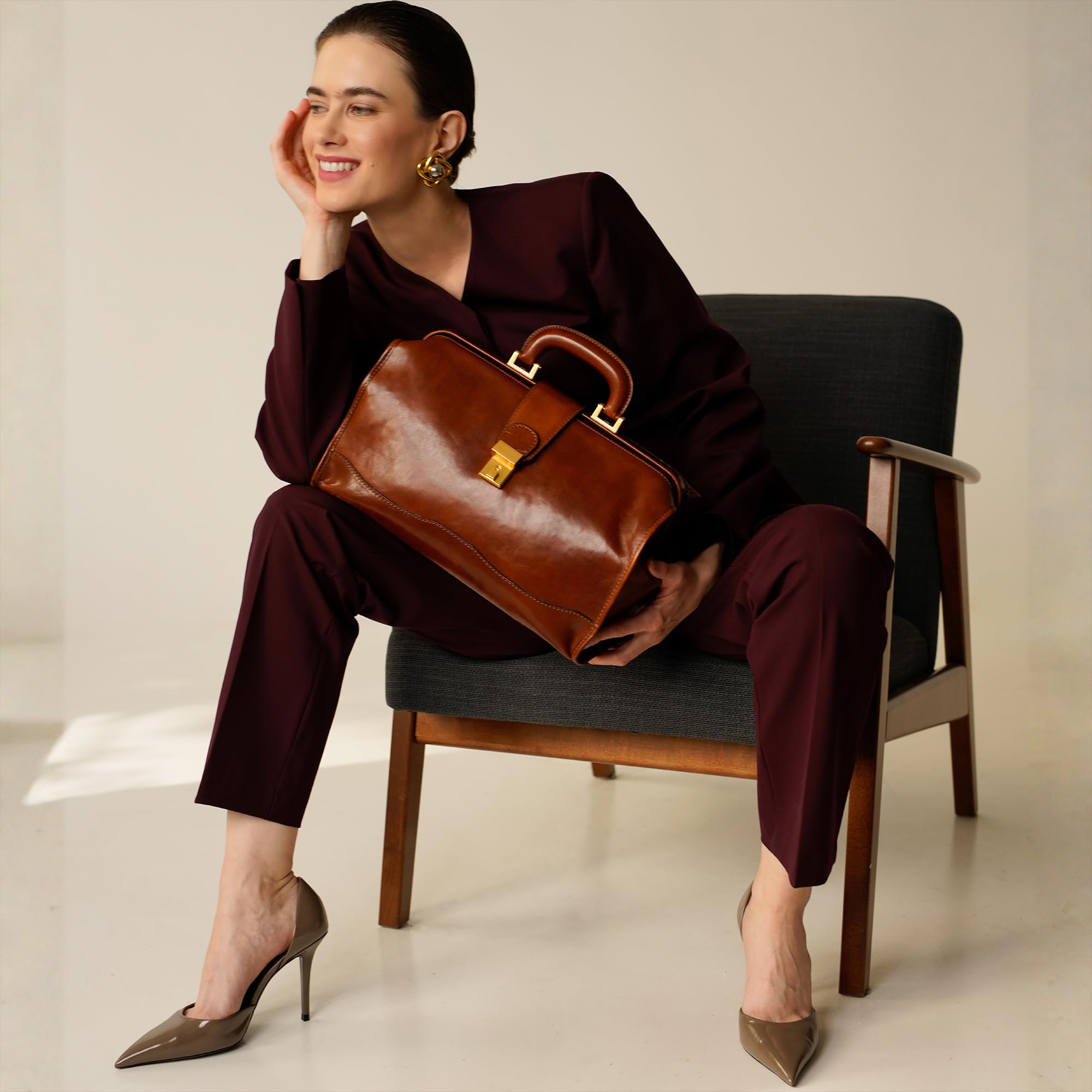 Time Resistance Borsa da medico in pelle, stile vintage, borsa in pelle per uomini e donne