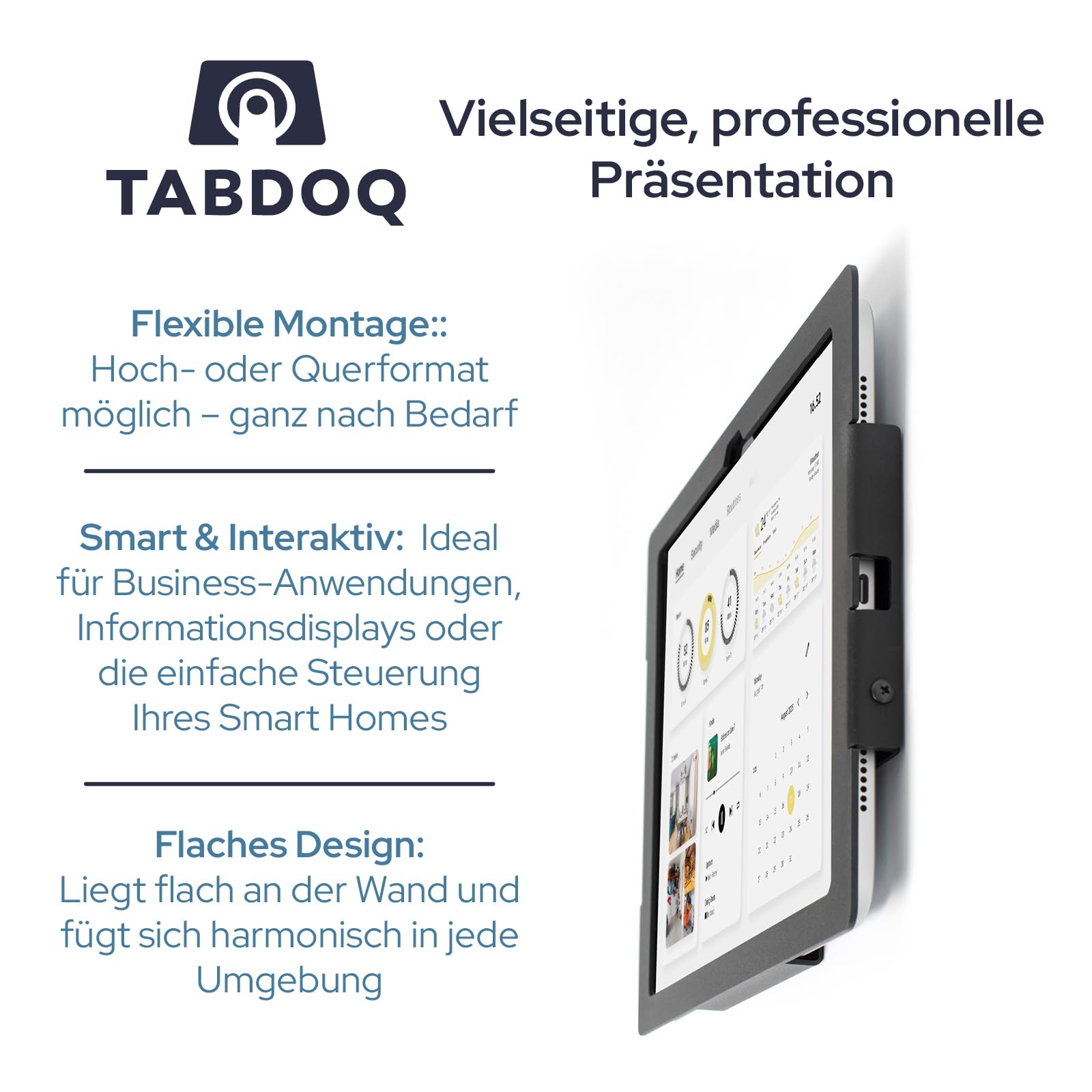 Lite iPad Wandhalterung kompatibel mit iPad 10.9 Zoll (2022–2025) 10. & 11. Generation (A16) – Sichere & Robuste Tablet Halterung für Private und gewerbliche Nutzung, schwarz