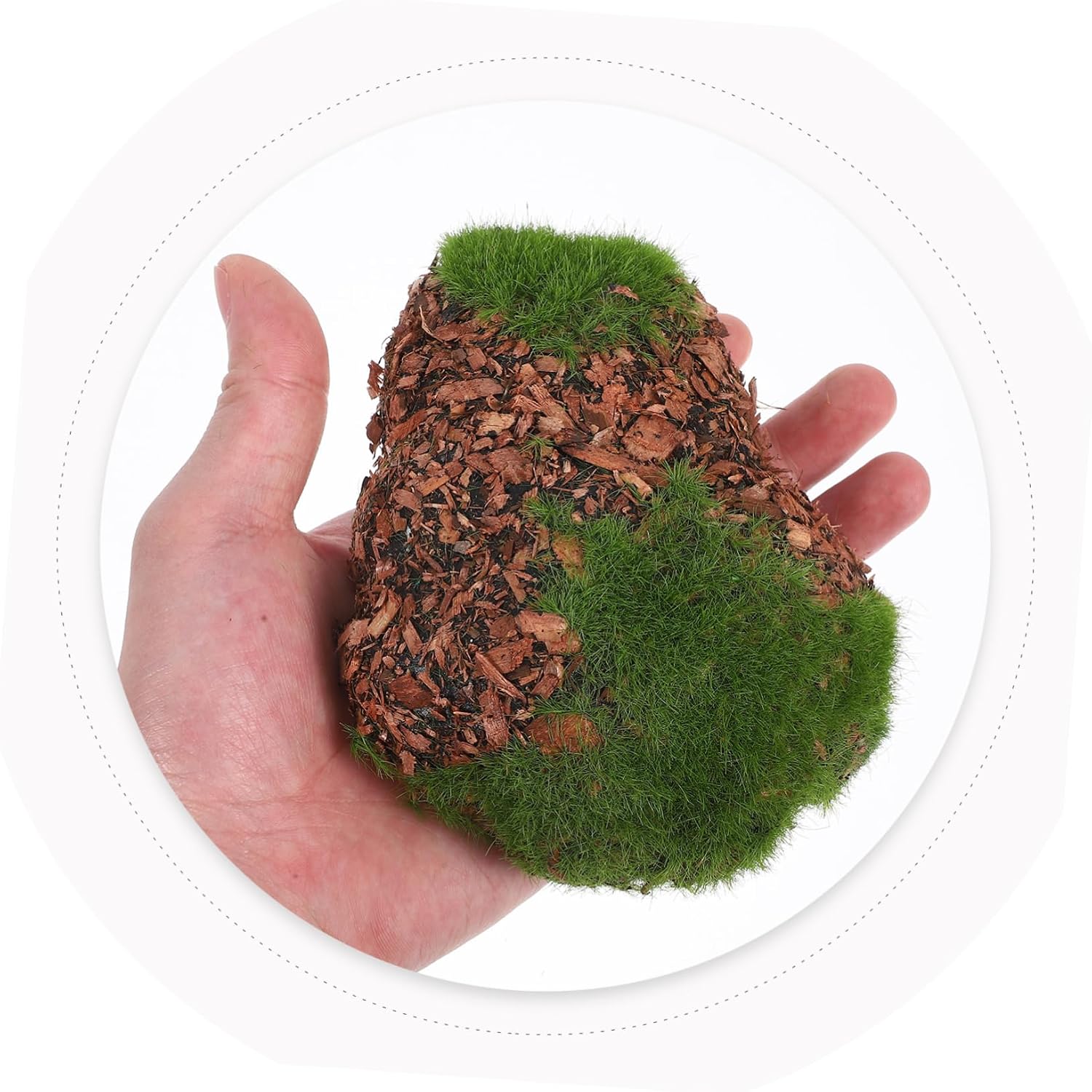 6pcs Decorative Faux Moss Stones Lightweight Artificial Rocks for Floral Arrangements Gardens Crafting and Accessories