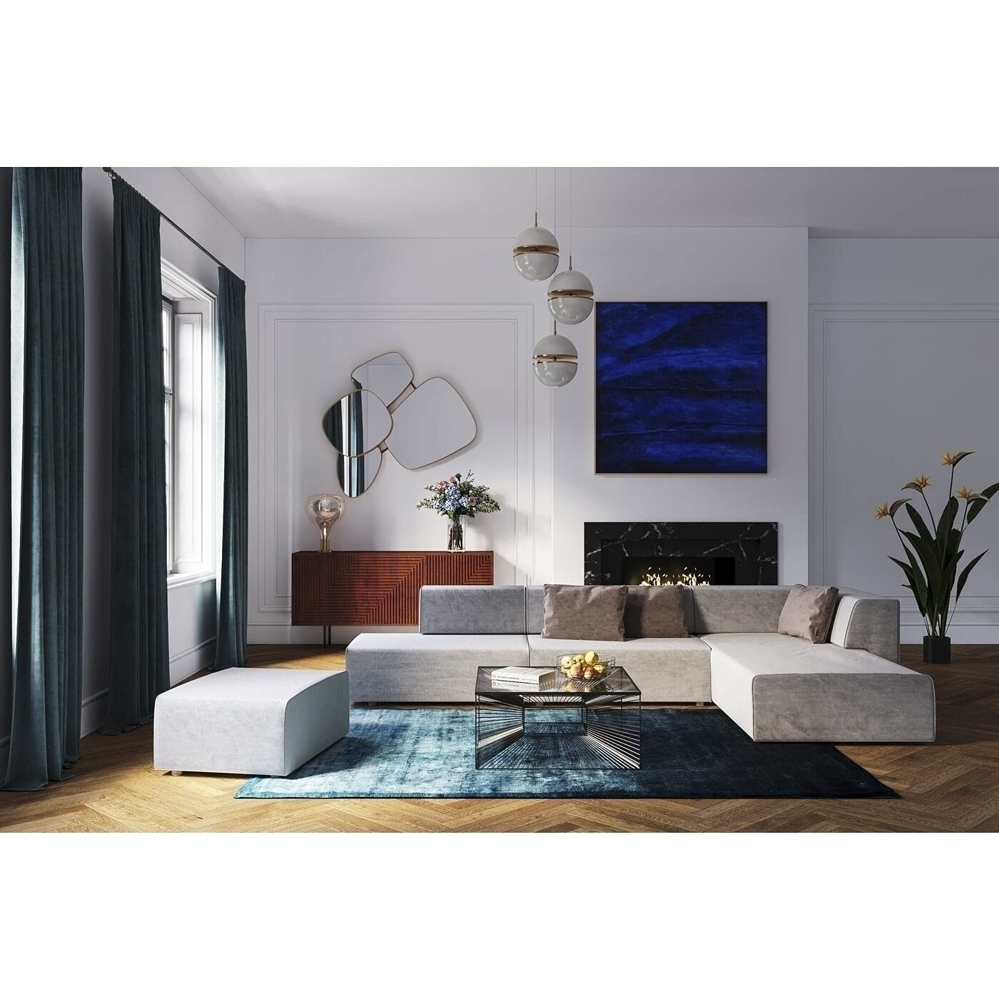 Kare Design Couchtisch Dimension, Schwarz, Beistelltisch, Wohnzimmertisch Stahlgestell, ESG-Glas Tischplatte, handgearbeitet, quadratisch, 38x81x81 cm (H/B/T)