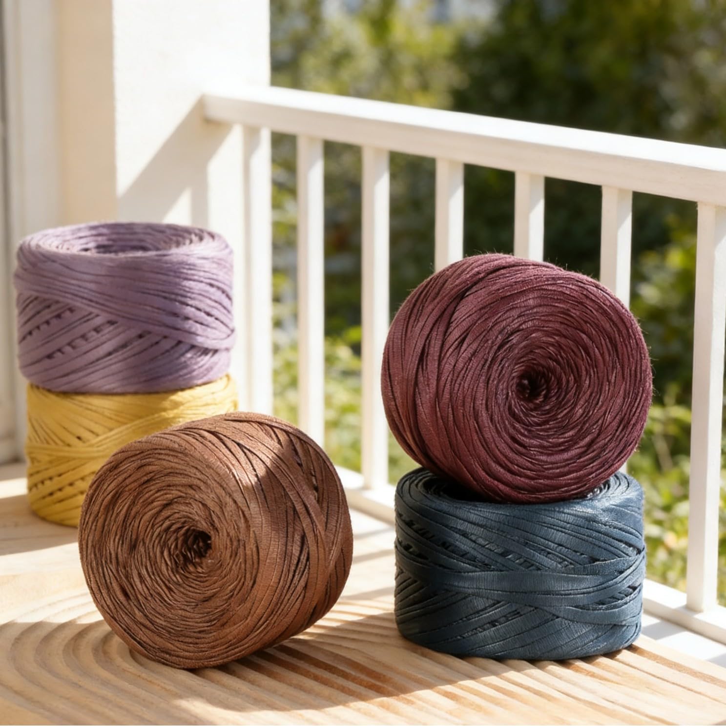 Hilo para Camisetas de 2/4 de Rollo y 200 g, Hilo Suave de imitación de Cuero Mate para Tejidos, para Bolsos, Mantas, Posavasos y decoración del hogar Tejidos a Mano