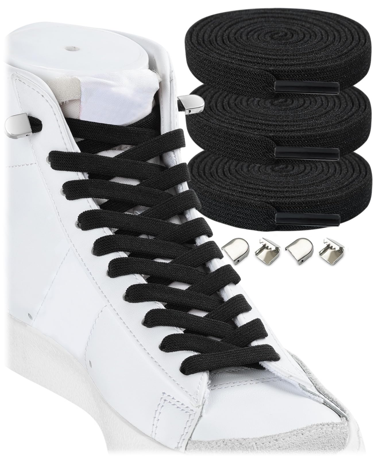 Stepace 3 Pairs No Tie Elastic Shoe Laces for Sneakers Tieless No Tie Shoelaces for Adults & Kids