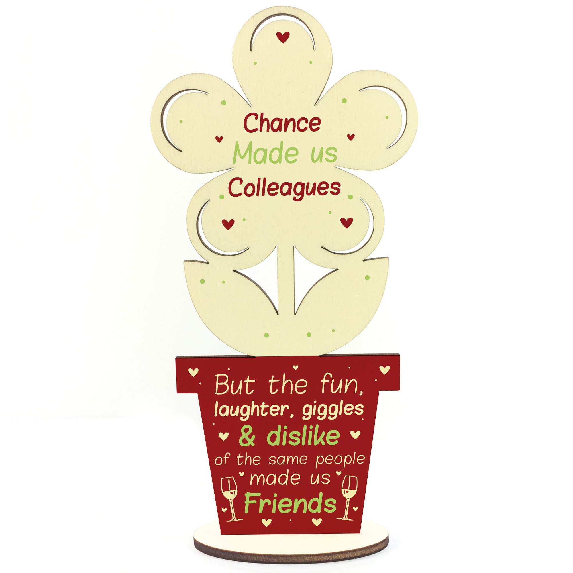 Red Ocean Chance Made Us Colleagues Wooden Flower Colleague Leaving Gift Thank You