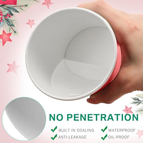 Miniatura 4 de Irenare Vasos de papel de sopa desechables de Navidad de 12 onzas con tapas ventiladas, tazones de sopa caliente con tapas, recipientes de papel