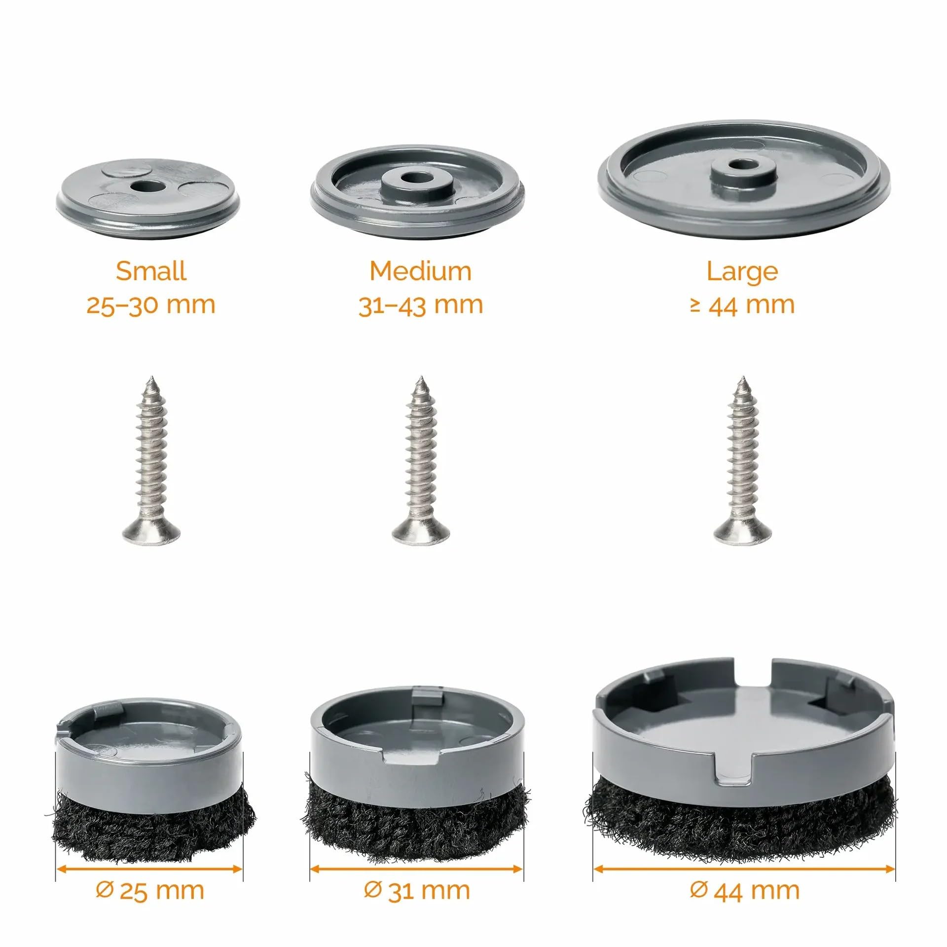 Footclick 2 - Scratch-proof screw-on glide for wooden furniture legs with a diameter of 25mm or more (25mm) - Pack of 4 - Image 4