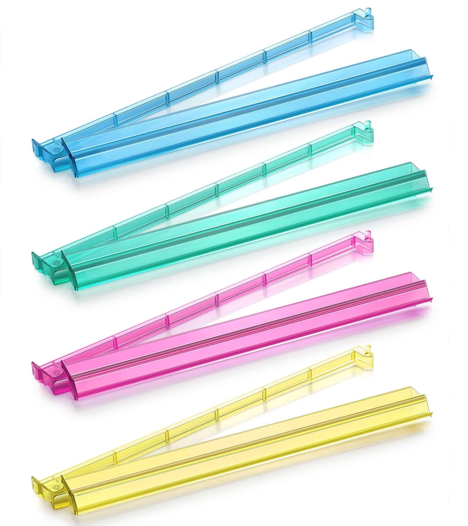 Suncle Mahjong Racks with Pushers,4 Colors Acrylic American Majiang Tile Racks,Imports Modern Mahjong Racks with Built-in Pushers- Set of 4