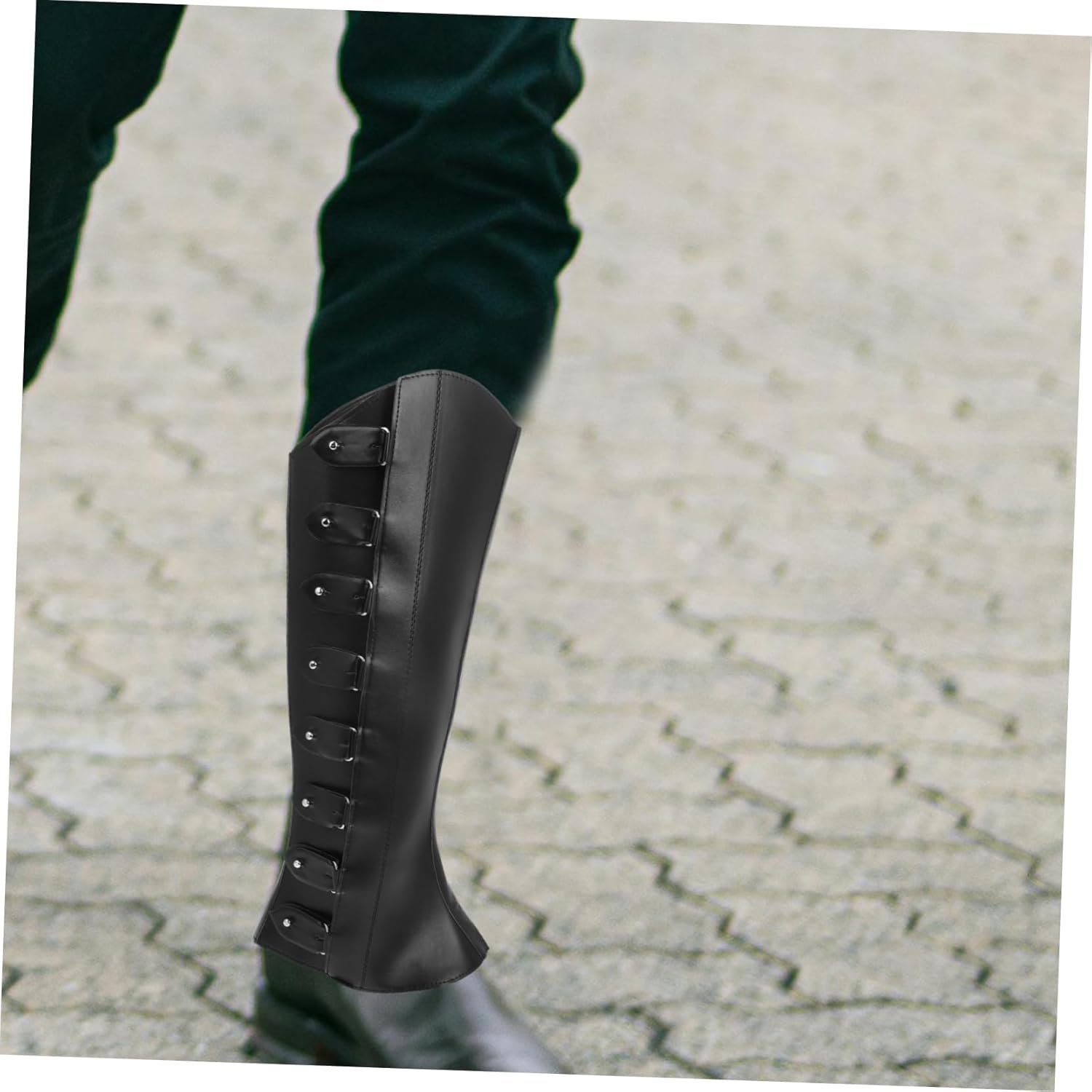 Ipetboom 1pair Medieval Adjustable High Leg Boot Covers for Pirate Cosplay Historical Gaiters for Men Comfortable Protective Renaissance Costume Accessories Black