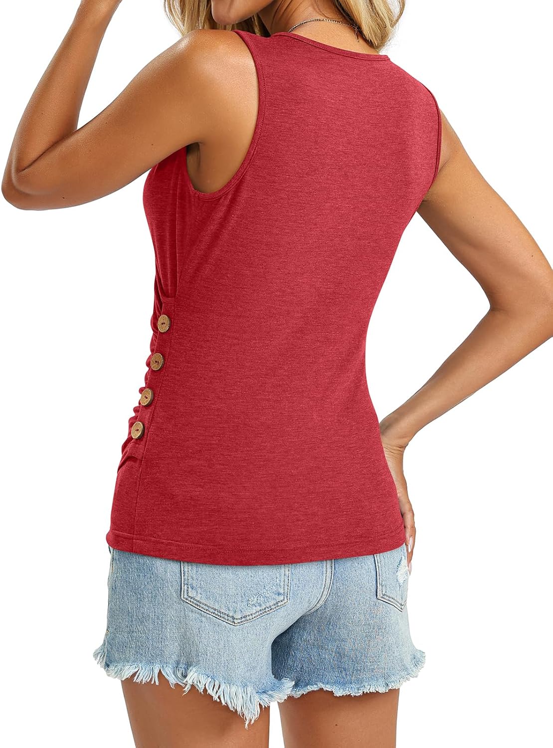 Womens Deep V Neck Tank Tops Sexy Sleeveless Wrap Tops Fitted Ruched Shirts 2026 - Image 6