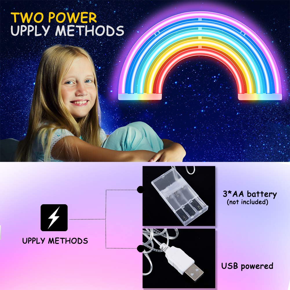 XIYUNTE Rainbow Neon Signs LED Rainbow Lights for Bedroom, Rainbow Neon