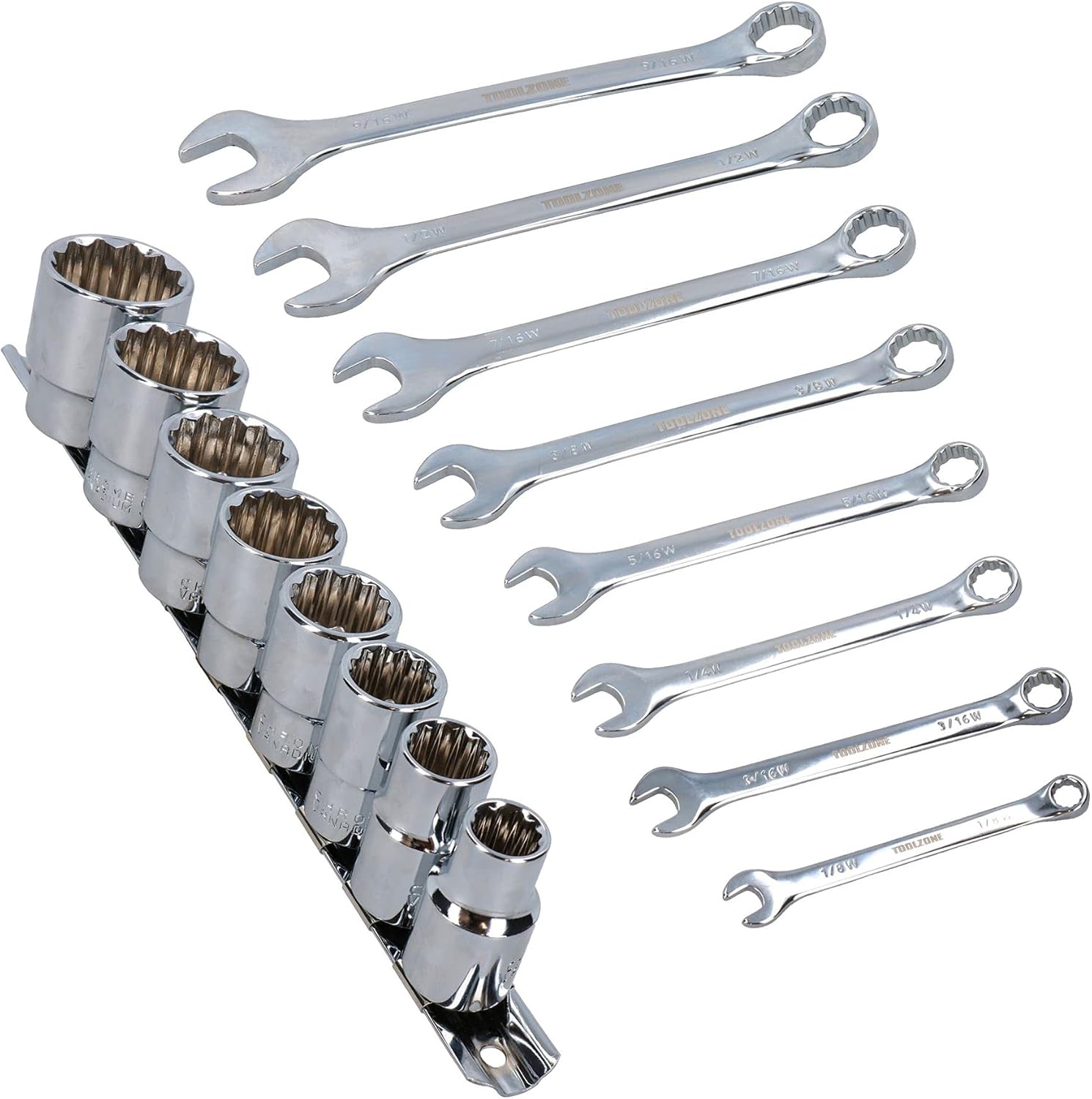 1/2" BSW 8pc Whitworth Shallow Sockets & 8pc BSW Whitworth Spanners TE078_TE079