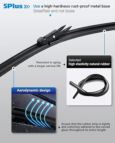 Miniatura 102 de Repuestos de limpiaparabrisas de 26 pulgadas (paquete de 4), repuestos de limpiaparabrisas de repuesto para automóvil, tamaño ajustable de 26