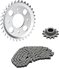 Jeu de chaînes 3 pièces en argent 13/33 dents compatible avec Hercules K50 RS Sport Super Sport/K50 Sprint (jusqu'à numéro FG 685160522)