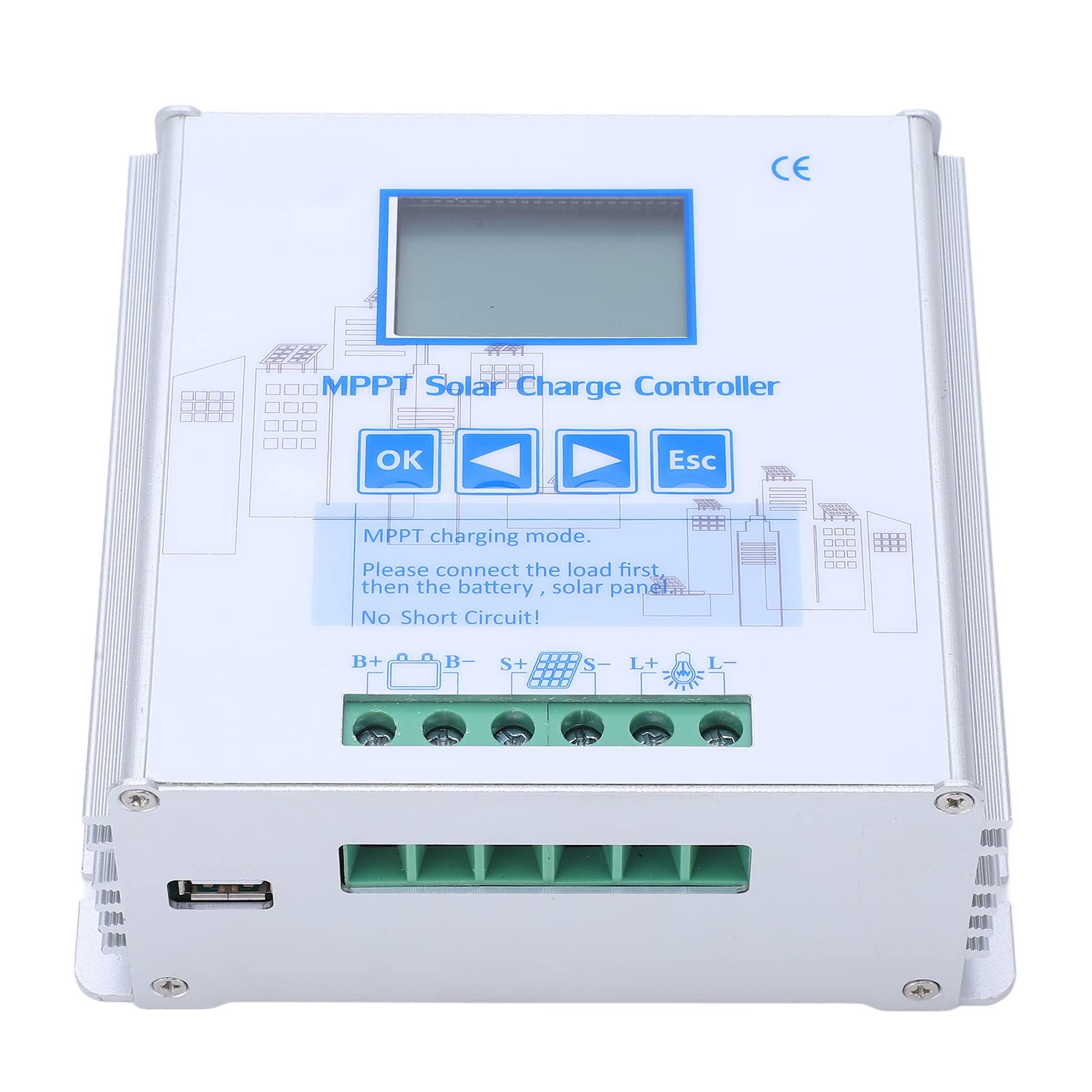 Kontroler baterii słonecznej MPPT 40A 12V 24V |Automatyczne stabilne zasilanie i bateria |Wydajny regulator energii słonecznej dla pojazdów kempingowych / domu / poza siecią |Stop