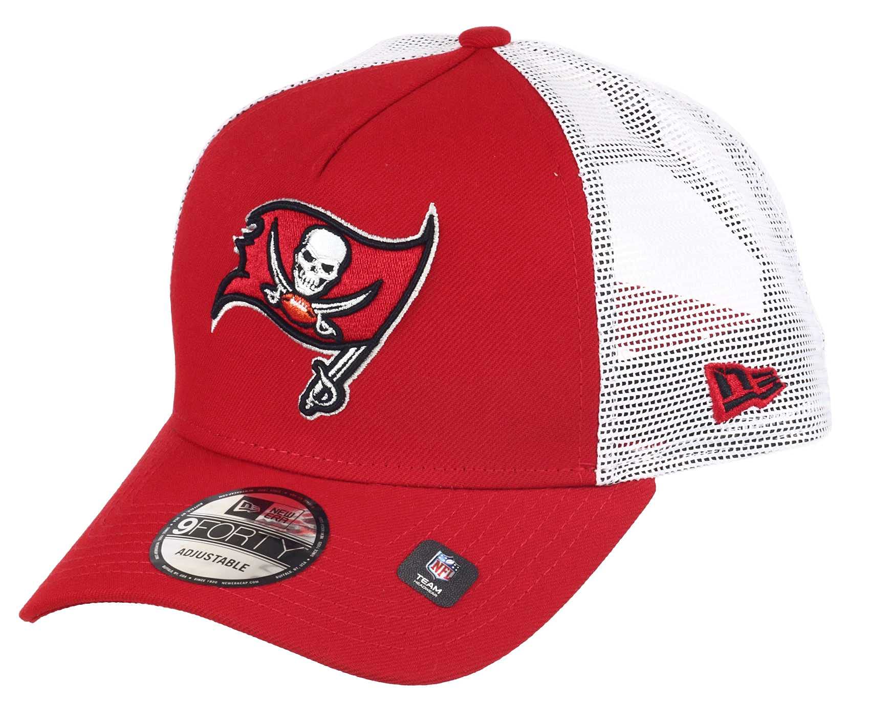 New Era Tampa Bay Buccaneers NFL White Mesh Trucker 9Forty A-Frame Trucker Cap